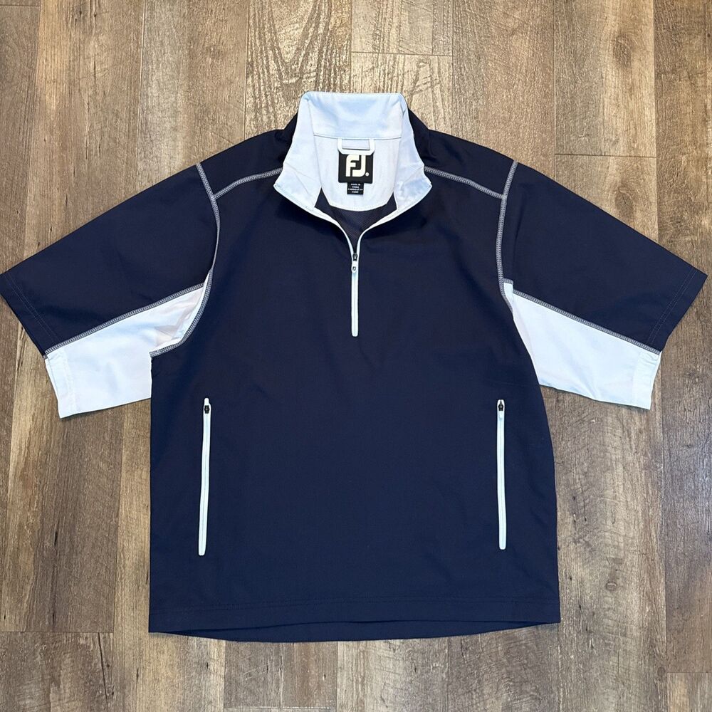 FootJoy DryJoys Tour Collection Jacket Mens M Black Quarter Zip Golf Pullover